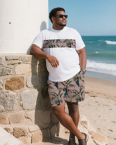 Tropical Art  Men's Plus Size T-Shirt & Shorts Suit